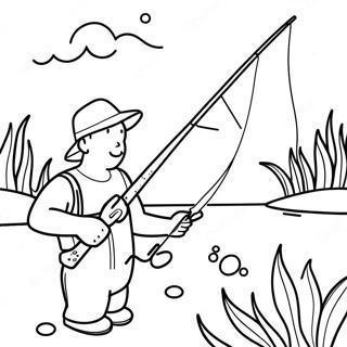 Fishing Pole Coloring Pages