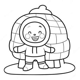 Happy Eskimo With Igloo Coloring Page 69464-57241