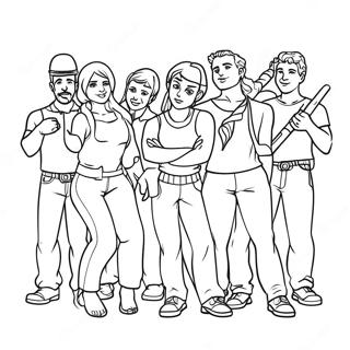 Enhypen Members Group Coloring Page 69534-57305