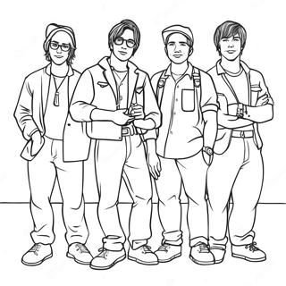 Enhypen Members Group Coloring Page 69534-57306