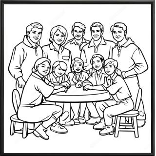 Enhypen Members Group Coloring Page 69534-57308