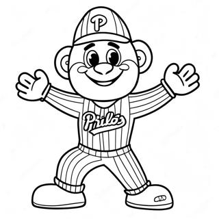 Funny Phillies Mascot Dancing Coloring Page 69544-57290