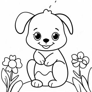 Cute Maggie With Flowers Coloring Page 69554-57313