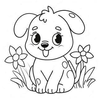 Cute Maggie With Flowers Coloring Page 69554-57314