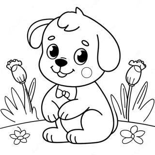 Cute Maggie With Flowers Coloring Page 69554-57315