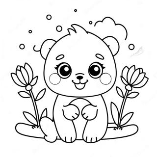 Cute Maggie With Flowers Coloring Page 69554-57316