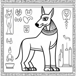 Anubis With Hieroglyphs Coloring Page 69584-57345