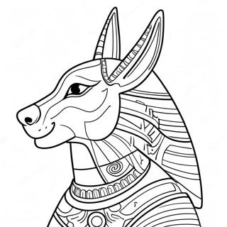 Anubis With Hieroglyphs Coloring Page 69584-57346