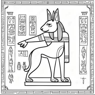 Anubis With Hieroglyphs Coloring Page 69584-57347