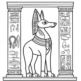 Anubis With Hieroglyphs Coloring Page 69584-57348