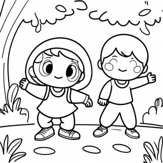 Sneaky Kids Playing Hide And Seek Coloring Page 69634-57376