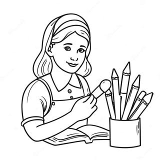 Creative Art Teacher Coloring Page 69644-57383