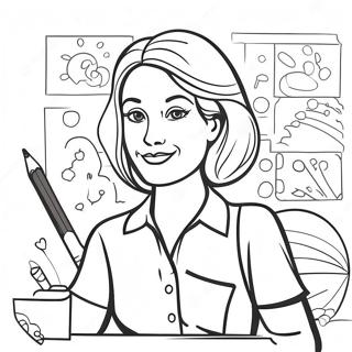 Creative Art Teacher Coloring Page 69644-57384