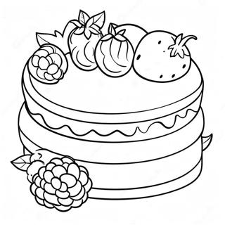 Delicious Raspberry Torte Coloring Page 69724-57747