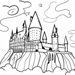 Hogwarts Castle Magical Coloring Page 69754-57455