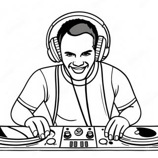 Dj Music Man With Colorful Headphones Coloring Page 69774-57489