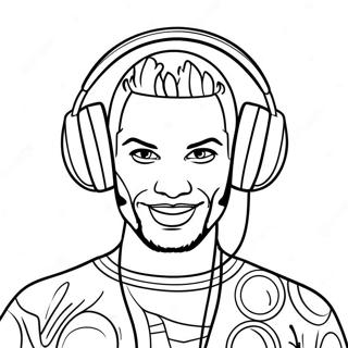 Dj Music Man With Colorful Headphones Coloring Page 69774-57490