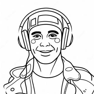 Dj Music Man With Colorful Headphones Coloring Page 69774-57491