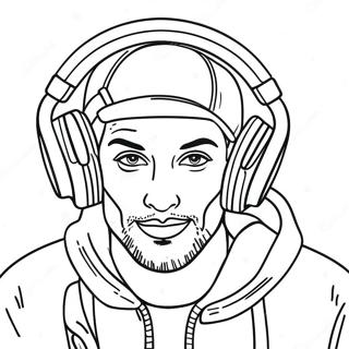 Dj Music Man With Colorful Headphones Coloring Page 69774-57492