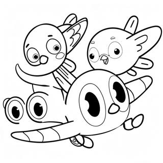 Top Wing Characters Flying Coloring Page 69784-57480