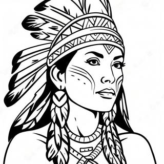 Realistic Native American Woman Coloring Pages