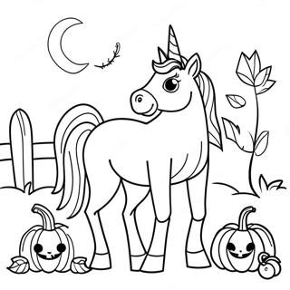 Spooky Horse With Pumpkin Coloring Page 69844-57749