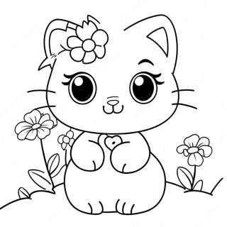 Adorable Charmmy Kitty With Flowers Coloring Page 69884-57567