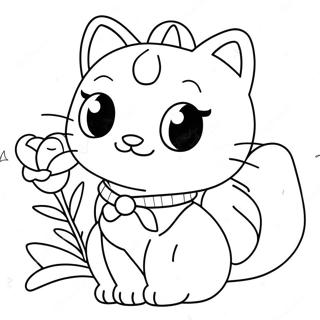 Adorable Charmmy Kitty With Flowers Coloring Page 69884-57790