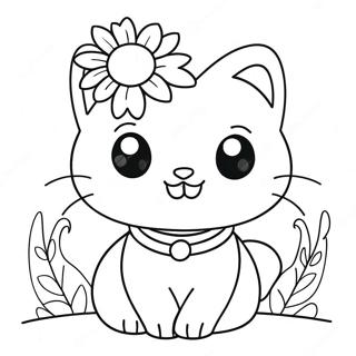 Adorable Charmmy Kitty With Flowers Coloring Page 69884-57791