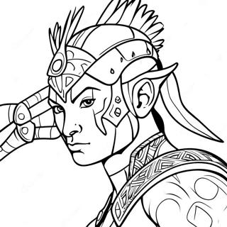 Na Vi Warrior In Battle Coloring Page 69944-57612