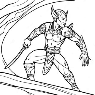 Na Vi Warrior In Battle Coloring Page 69944-57842