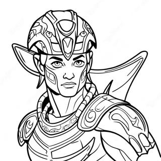 Na Vi Warrior In Battle Coloring Page 69944-57843