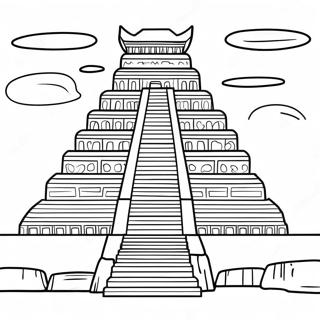 Ancient Ziggurat Coloring Page 69954-57619