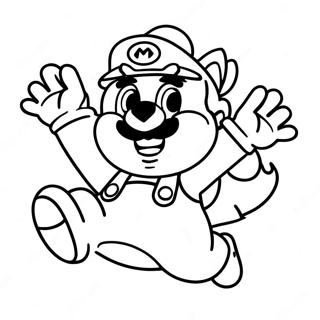 Tanooki Mario Jumping In The Air Coloring Page 69964-57634