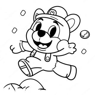 Tanooki Mario Jumping In The Air Coloring Page 69964-57850