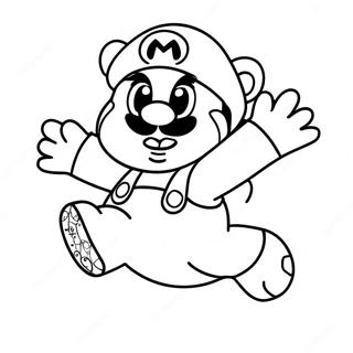 Tanooki Mario Jumping In The Air Coloring Page 69964-57851