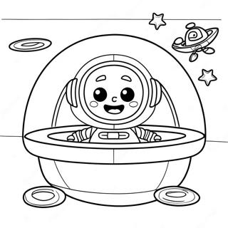 Cute Toy Story Alien In Spaceship Coloring Page 69994-57881