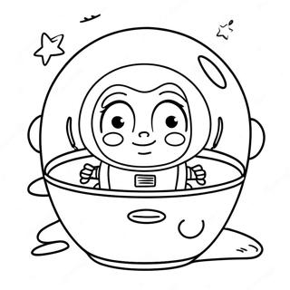 Cute Toy Story Alien In Spaceship Coloring Page 69994-57884