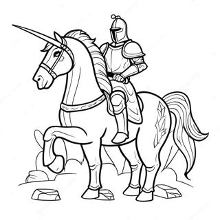 Fearsome Black Knight On Horse Coloring Page 70024-57669