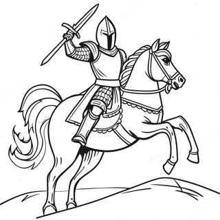 Fearsome Black Knight On Horse Coloring Page 70024-57670