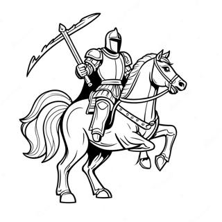 Fearsome Black Knight On Horse Coloring Page 70024-57671