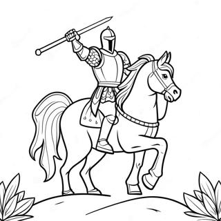 Fearsome Black Knight On Horse Coloring Page 70024-57672