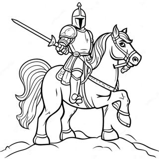 Fearsome Black Knight On Horse Coloring Page 70024-57905