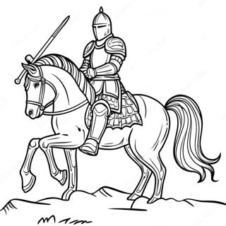 Fearsome Black Knight On Horse Coloring Page 70024-57906