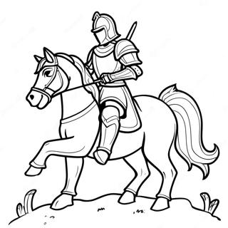 Fearsome Black Knight On Horse Coloring Page 70024-57907