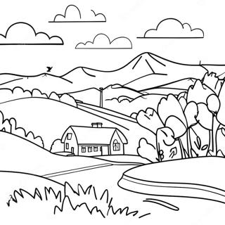 Beautiful Pennsylvania Landscape Coloring Page 70034-57921