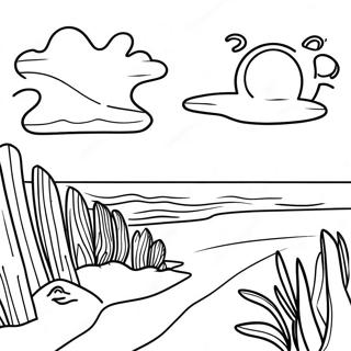 Obx Beach Sunset Coloring Page 70043-57698