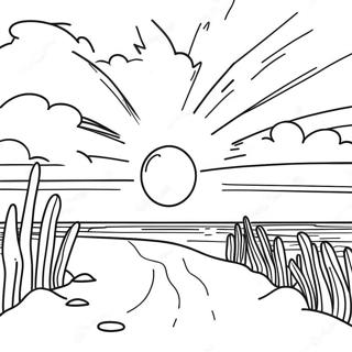 Obx Beach Sunset Coloring Page 70043-57919