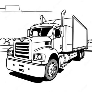 Colorful Mack Truck On A Highway Coloring Page 70054-57689