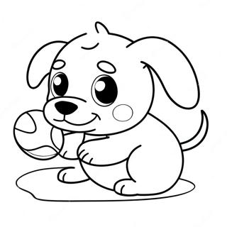 Cute Puppy Playing With Ball Coloring Page 70073-57710